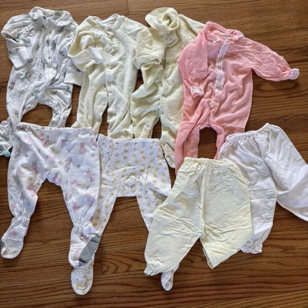 Large Lot 3-6 Months Baby Girl Clothes Carter's Pajama‎ Pants W Other Sleepers